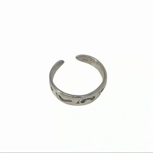 925 STAMPED STERLING SILVER FOOT PRINTS BEACH INSPIRED TOE RING SIZE XS
